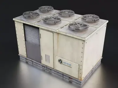 Industrial HVAC Unit Low-poly 3D model