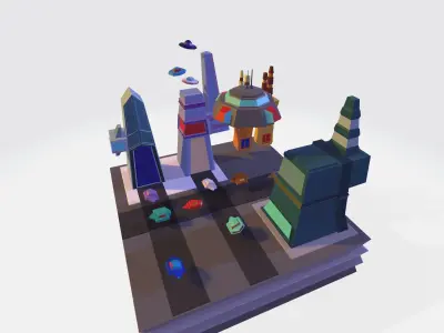 Not human world  Free low-poly 3D model