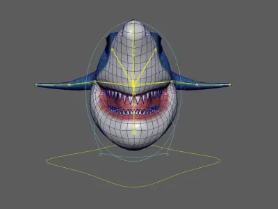 Rig Shark Low-poly 3D model