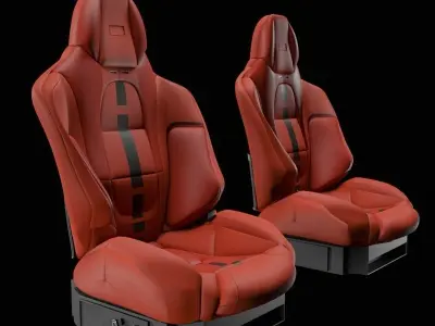 Car seat set Red 3D model