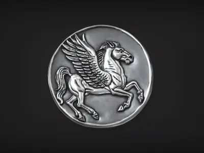Ancient Greek Coin Pegasus Horse Stater of Panticapaeum 3D print model