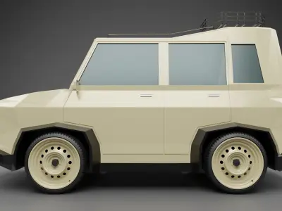 Small SUV car low poly model Low-poly 3D model