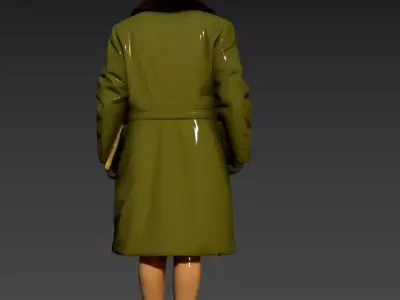 44 - Female Instructor Wearing Military Coat 3D model