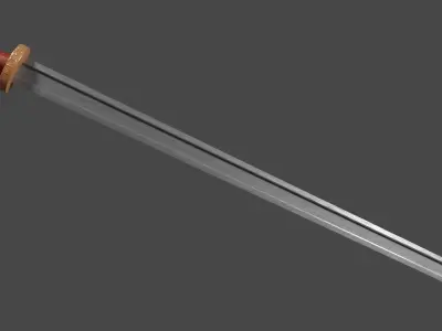 Langsax sword with Spatha handle Low-poly 3D model