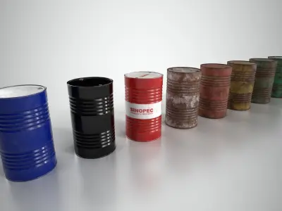 Oil Barrel 3 Low-poly 3D model