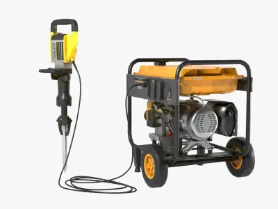 Demolition Hammer with Electrical Generator 3D model
