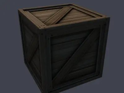 3D textured simple crate model Low-poly 3D model