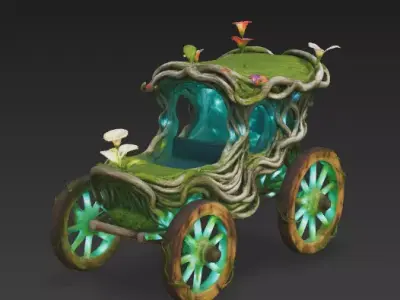 Nature Grace Living Elven Carriage 3D Model Low-poly 3D model