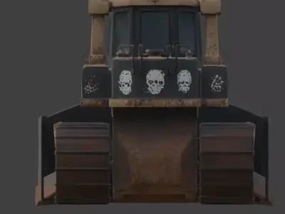 Haunted Gothic Bulldozer 3D Model Low-poly 3D model