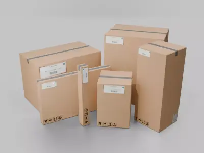 Heavy-Duty and Compact Cardboard Box - Rigged and Customizable 3D Model Pack