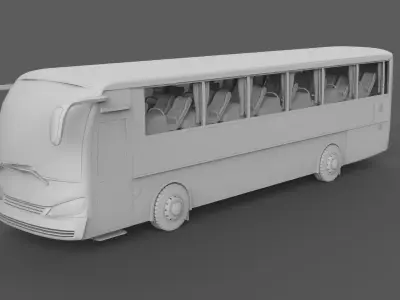 Bus 3d model Low-poly 3D model