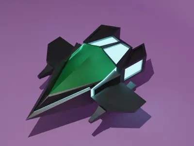 Space Aircraft Low-poly 3D model