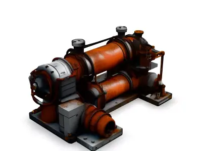SciFi Industrial Generator Unit Low-poly 3D model