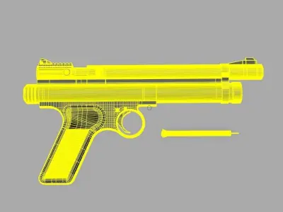 Tranquillizer Pistol and Ammo 3D model