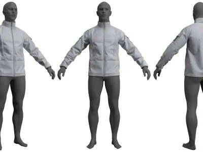 Military Jacket SoftShell PCU Level 5 - Marvelous Designer  3D model