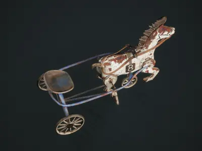 Vintage Soviet Horse Tricycle  Low-poly 3D model