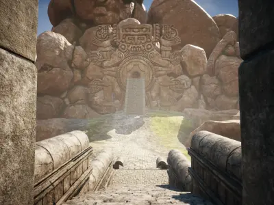 Lost Temple of the Aztecs Low-poly 3D model