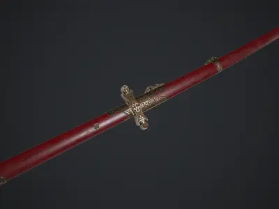 Long Sword Melee Weapon Low-poly 3D model purchase