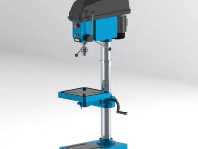 Bench drill Low-poly 3D model
