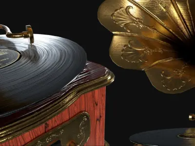 Modern Bluetooth Gramophone Low-poly 3D model