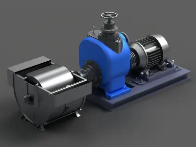 pump water liquid centrifugal machine industrial heavy motor 3D model