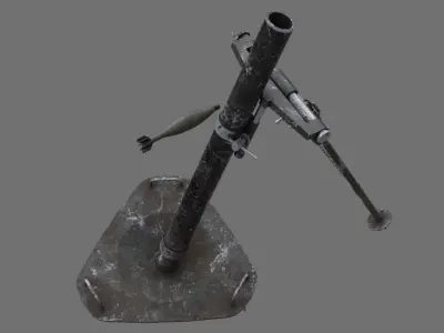 Mortar 1B Low-poly 3D model