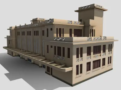 Railway Station Low-poly 3D model get
