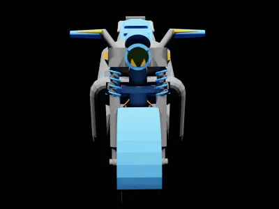 motorcycle low poly 3d stylized Low-poly 3D model