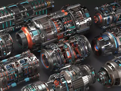 Sci Fi Mega Elements KITBASH - SUBDIVISION READY - Full pack 3D model