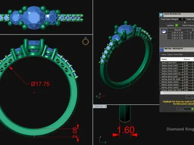 Engagement Jewelry Diamond Ring 3D print model purchase
