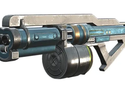 Futuristic Combat Gun Low-poly 3D model