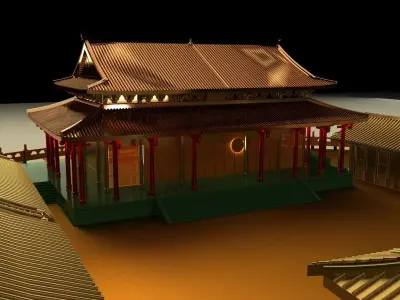 Chinese courtyard house 3D model