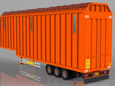 3D SDC Box Van Trailer  3D model