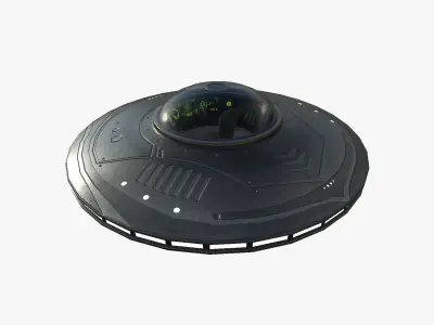 Alien Spaceship UFO B03 Dark Steel - Sci Fi Spacecraft Design Low-poly 3D model