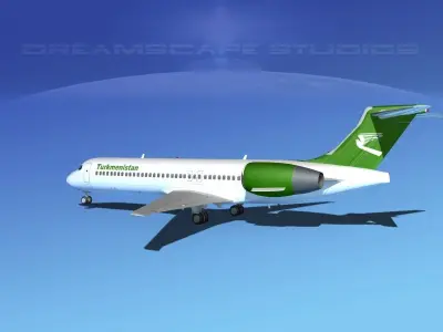 Boeing 717-200 Turkmenistan 3D model