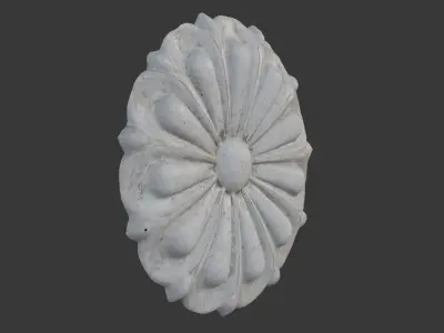  Floral Rosette Ornament Scan Low-poly 3D model