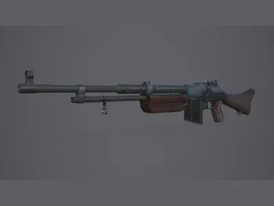 World War II - Browning wz 1928 - PBR and Game Ready Low-poly 3D model