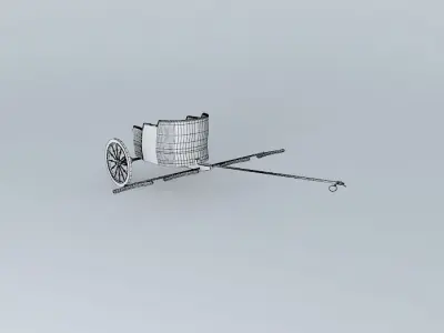 Trolley horse drawn carriage Free 3D model