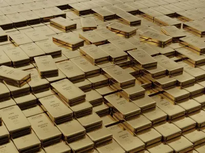 Gold bars 100gr 3D model