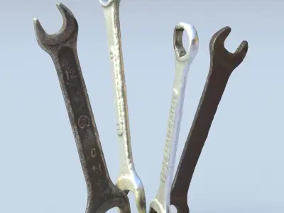 Wrenchs High Poly wrenches 3D model buy