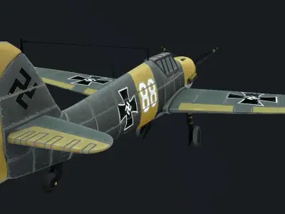 Messerschmitt Bf 109 Hand-Painted Low-poly 3D model