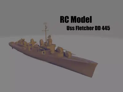 Uss Fletcher dd 445 battleship for RC 3D print model