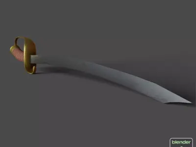 Civil War Era Generals Sword Low-poly 3D model