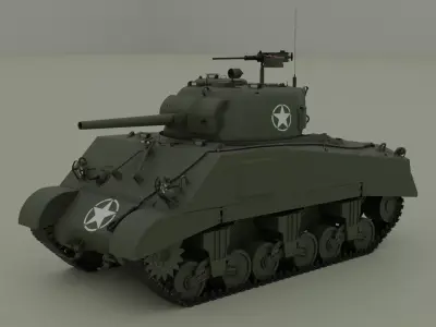 M4A2 Sherman Low-poly 3D model