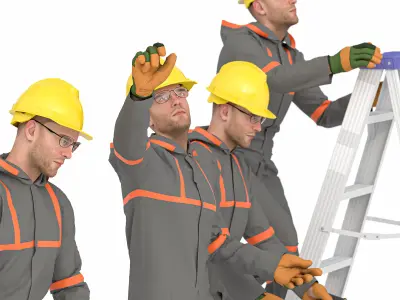 Construction Worker Character - Not rigged Low-poly 3D model