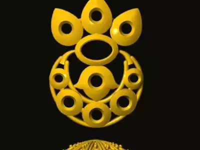 jumka golden ornament 3D print model