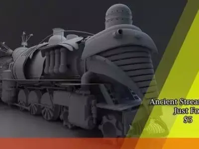 Ancient Stream Train 3D model