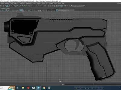 Hard Surface Gun Model Free 3D model