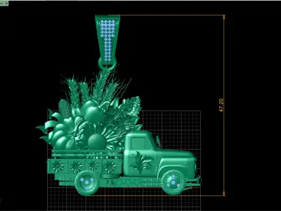 VEGETABLE TRUCK PENDANT 3D PRINTABLE MODEL 3D print model