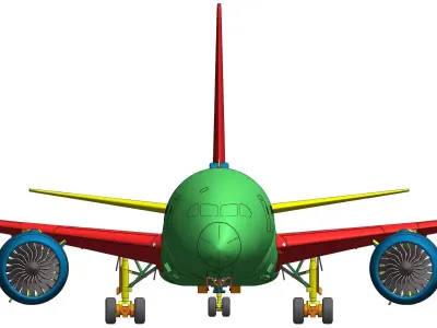 141221-9 Model kit Boeing 787-9 Trent Down 3D print model